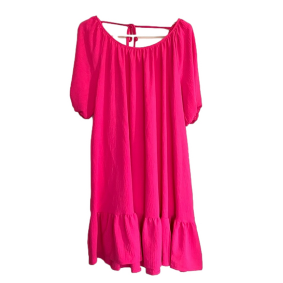 Dresses & Skirts - VOLUP BARBIE 🩷🎀🩷 Hot Pink NWT Ruffled Hem Dress (RET. $38)